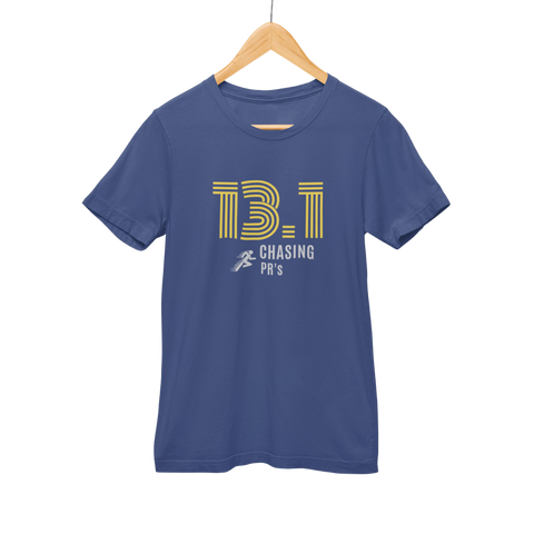 Running T-Shirt - 13.1 Chasing Personal Records royal blue