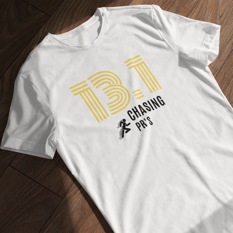 Running T-Shirt - 13.1 Chasing Personal Records white