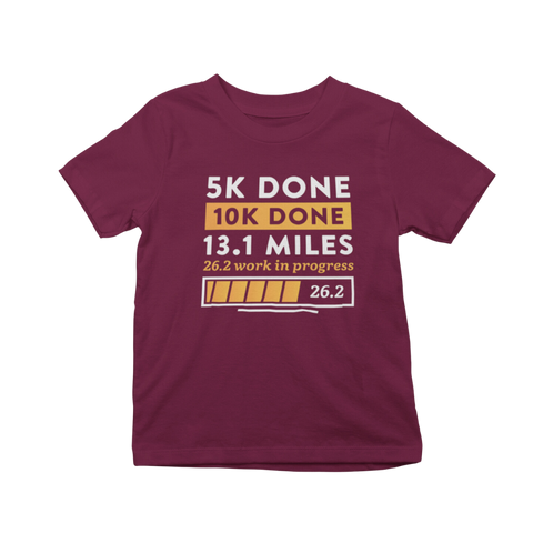 Running T-Shirt - 5K Done Marathon in Training maroon