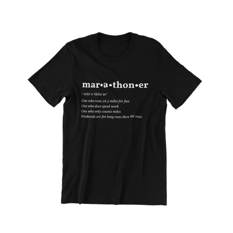 Running T-Shirt - Dictionary Entry Marathoner black