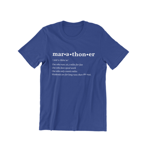 Running T-Shirt - Dictionary Entry Marathoner royal blue