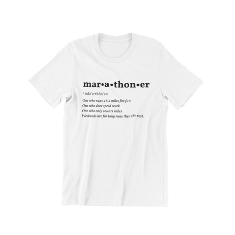 Running T-Shirt - Dictionary Entry Marathoner white
