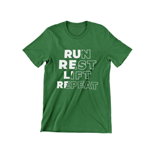 Runner T-Shirt - Run Rest Lift Repeat green