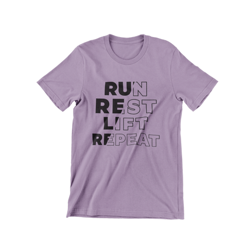 Runner T-Shirt - Run Rest Lift Repeat lilac
