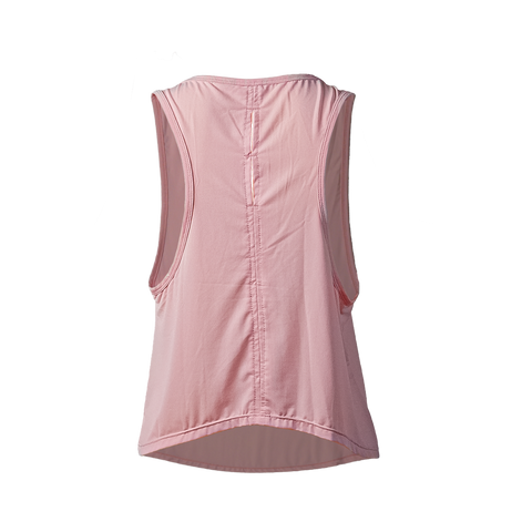 Woman's Running Crop Tank Top - Run Rest Lift Repeat pink back
