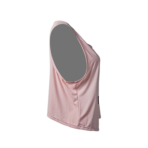 Woman's Running Crop Tank Top - Run Rest Lift Repeat pink side