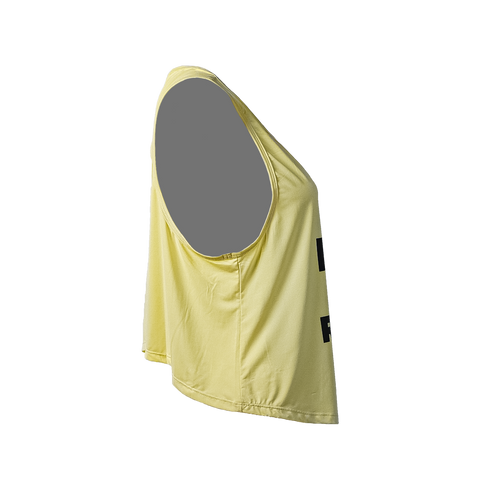 Woman's Running Crop Tank Top - Run Rest Lift Repeat yellow side