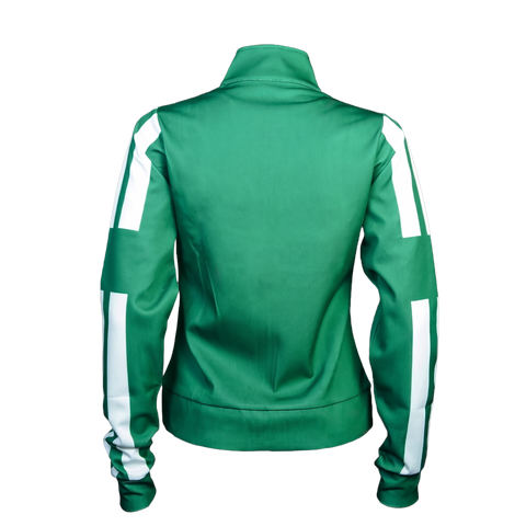 Women's Running Track Jacket in green, back product view