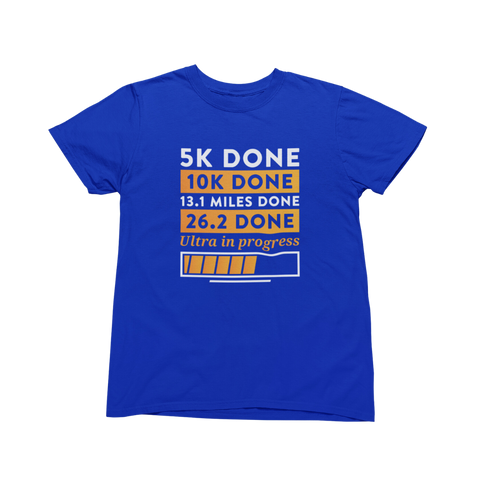 Runner T-Shirt - Ulrarunner in Progress royal blue