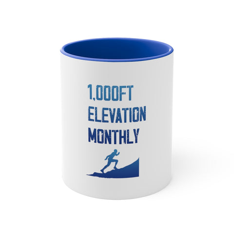 Runners Goals Accent Mug, blue and white, 11oz
