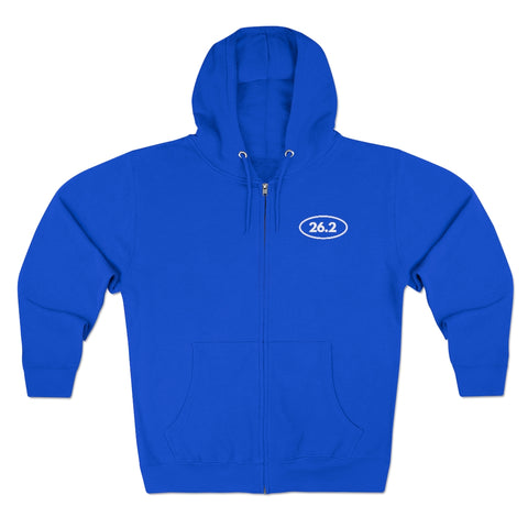 Marathoner Runner Full Zip Hoodie royal blue front