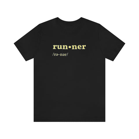 Running T-Shirt - Dictionary Entry black and gold