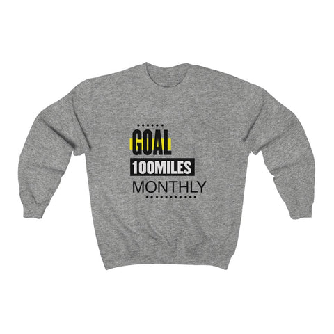 Runner Sweatshirt - 100 Miles Monthly Goal grey