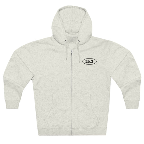 Marathoner Runner Full Zip Hoodie light grey front