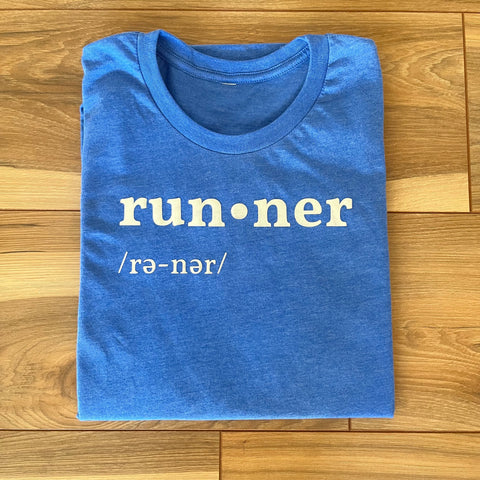 Running T-Shirt - Dictionary Entry black and gold blue