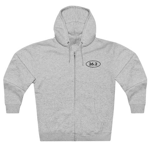 Marathoner Runner Full Zip Hoodie grey front