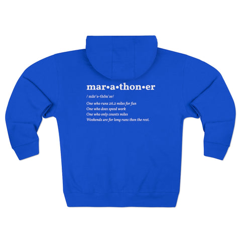 Marathoner Runner Full Zip Hoodie royal blue back