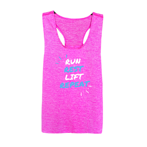 Runner Tank Top Run Rest Lift Front Pink